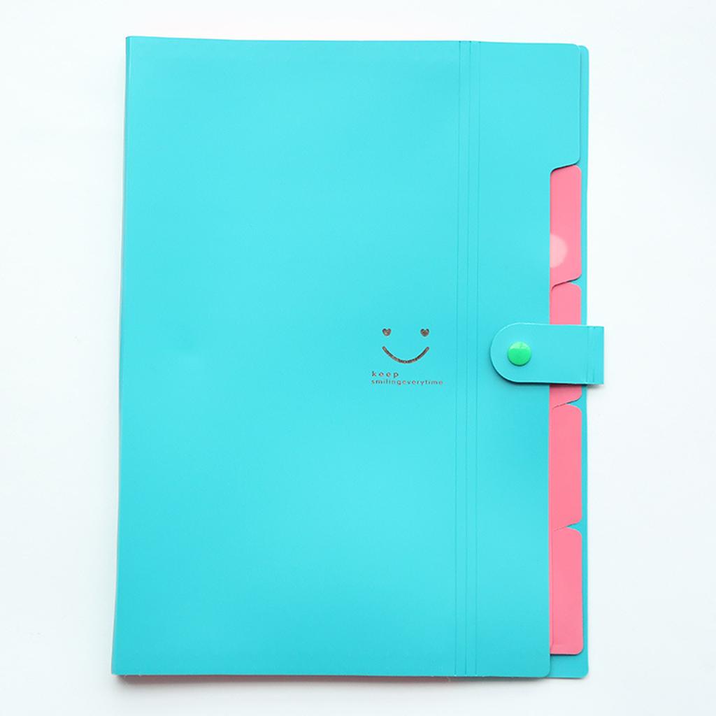 Large capacity multi-layer insert storage clip with smiling face PP folder, large capacity