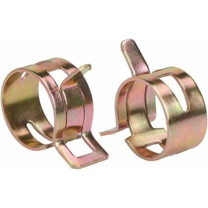 AIMOONSA Clip ressort pour collier de serrage durite - Pack 100 pièces (10x6–10x22 mm), acier 65Mn anti-corrosion