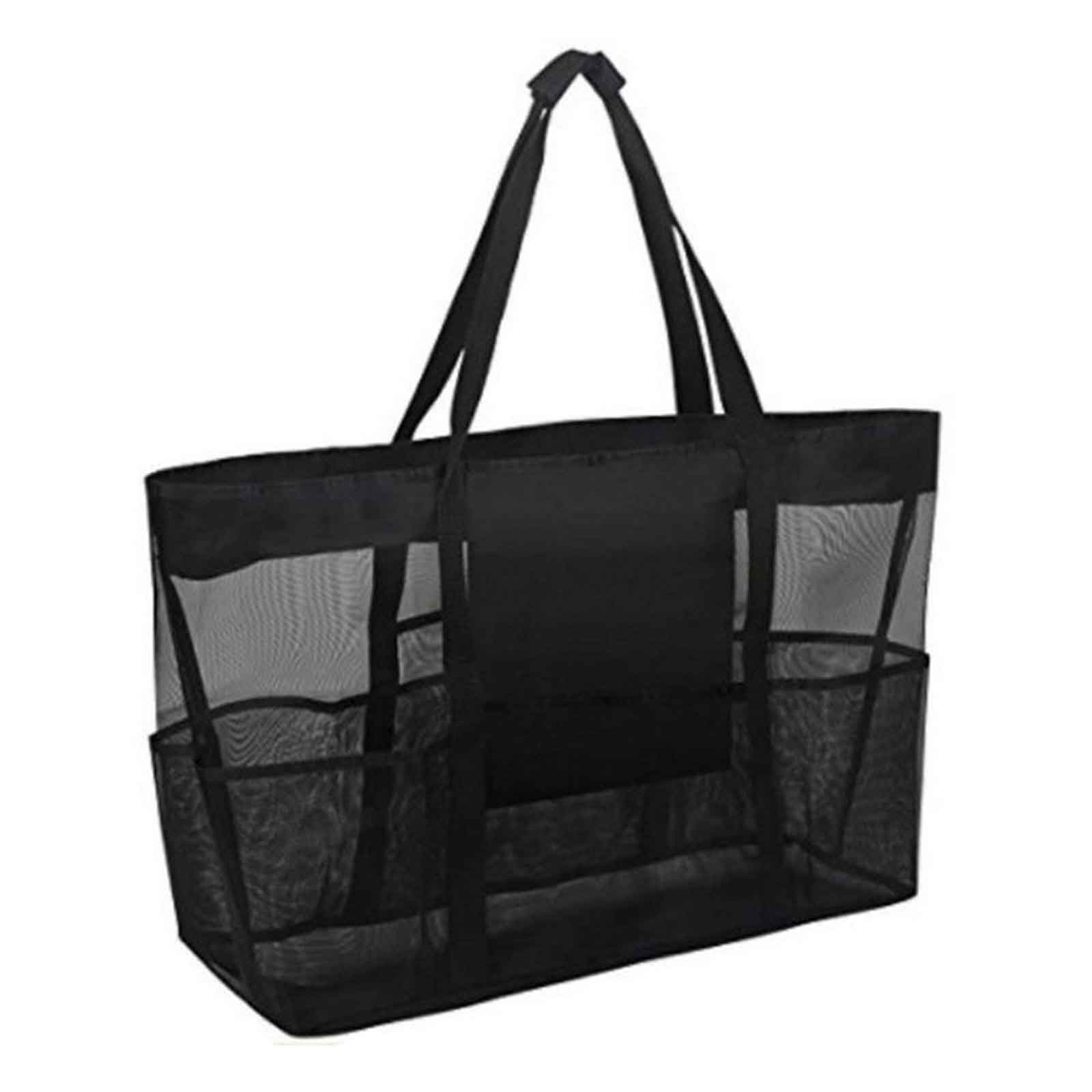 Multipurpose Mesh Bag Mesh Beach Tote Bag With Pocket Large Capacity For Beach tools Beach Bags Pool Bag Swim Bag black #1
