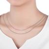 Buyee 925 Sterling Silver Loose Chain Snake Box Chain Necklace Fit for Women Pendant Jewelry Accessories Clavicle Chain 18 Inch