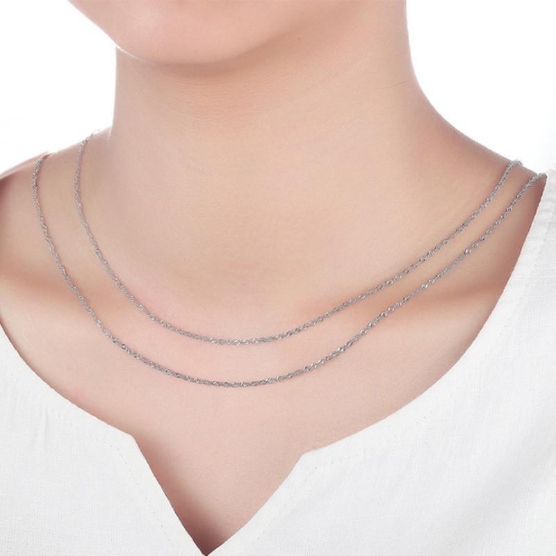 Buyee 925 Sterling Silver Loose Chain Snake Box Chain Necklace Fit for Women Pendant Jewelry Accessories Clavicle Chain 18 Inch