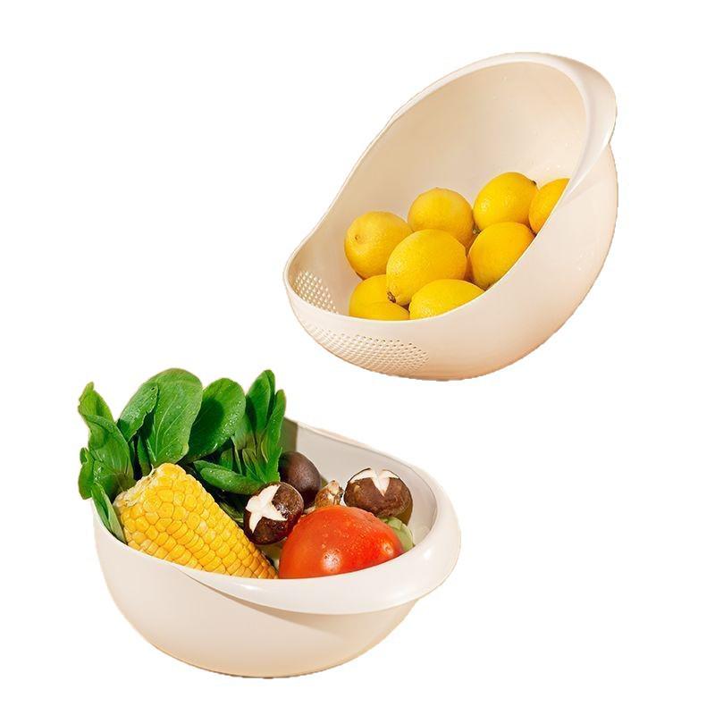 Multifunctional Kitchen Drain Basket and Rice Washing Sieve with Fine Holes - No Rice Leakage, PP Material, for Washing Vegetables/Fruit and Storage.