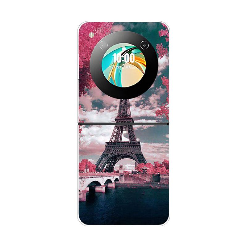 Etui For ZTE Nubia Flip NX724J Modne Malowane Przezroczyste Twarde PC Składane Pokrowiec For ZTE Libero Flip Przezroczyste Etui Funda