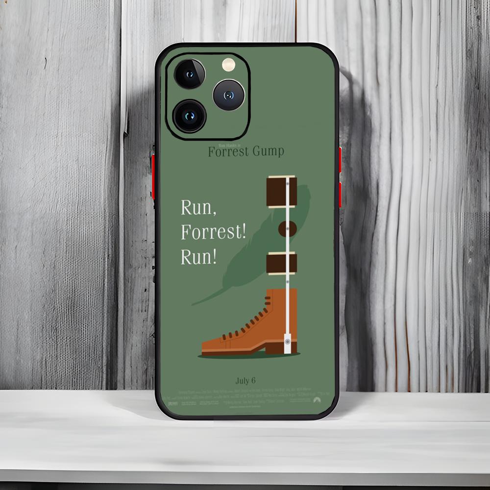 Classic Feel-Good Movie F-Forrest Gump Phone Case Black Matte Thin Phone Case For iPhone17 16 15 14 13 ProMax