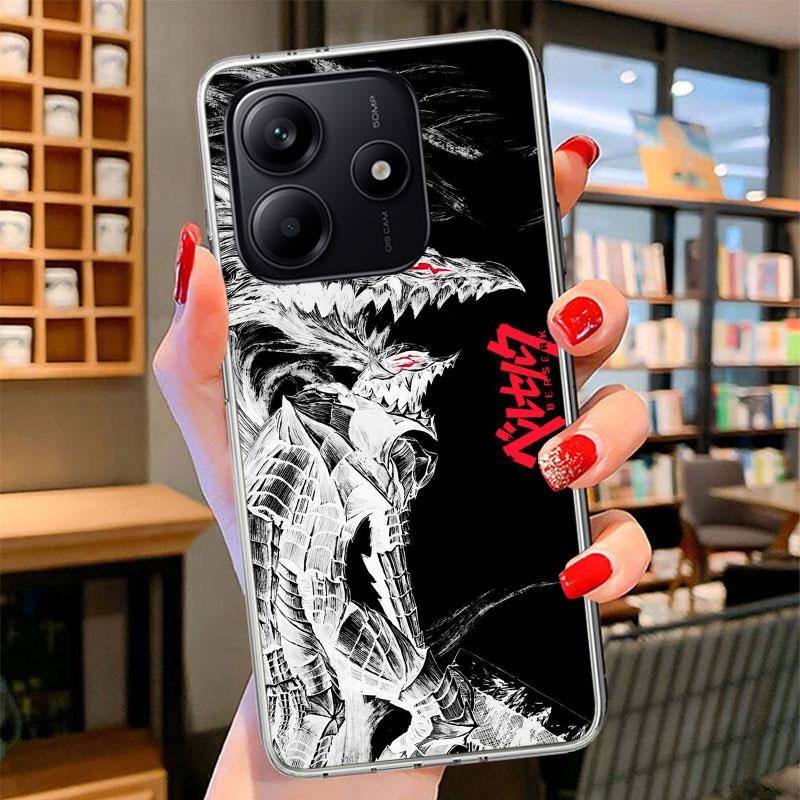 Black White G-Guts B-Berserks Phone Case For Xiaomi Redmi Note 15 14 13 12 11 10 Pro Plus 14S 12S 11S 11T 11E 10S Soft Fundas Sh