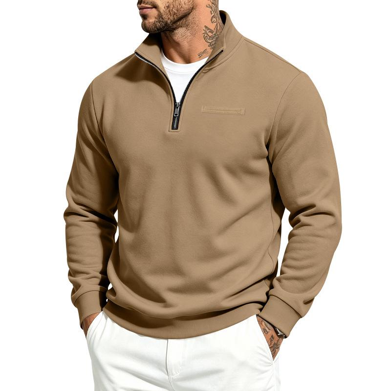Men's Fleece Zip Up Sweatshirt Stand Collar Heavyweight Outdoor Casual Jacket