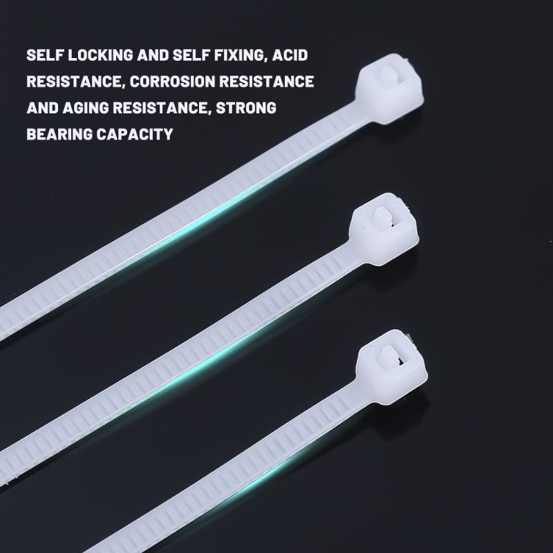 600/100x Self Locking Cable Ties Plastic Nylon Adjustable Cord Ties Straps Fastening Fixed Loop Home Office Cables Tie Fastener