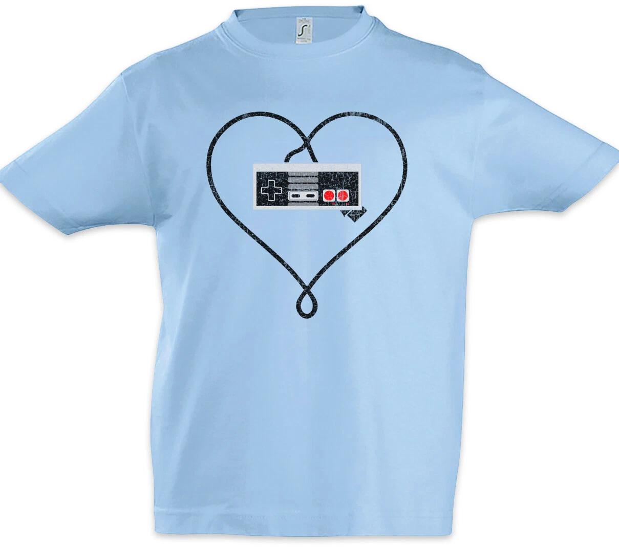 Gamer Love Kids Boys T-Shirt Game Gaming Controller Joystick Gamepad Couple- 110