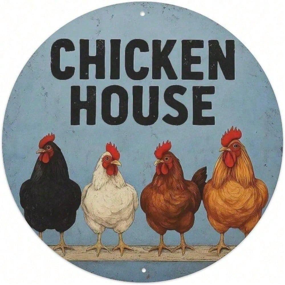 Vintage Farmhouse Round Metal Sign Rustic Tin Wall Decor 8x8 Inch for Kitchen Garden Bar Cafe