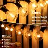 15M Solar String Lights Outdoor Patio Lights USB Recharger 8 Light Modes Shatterproof Bulbs Weatherproof Hanging Christmas Light
