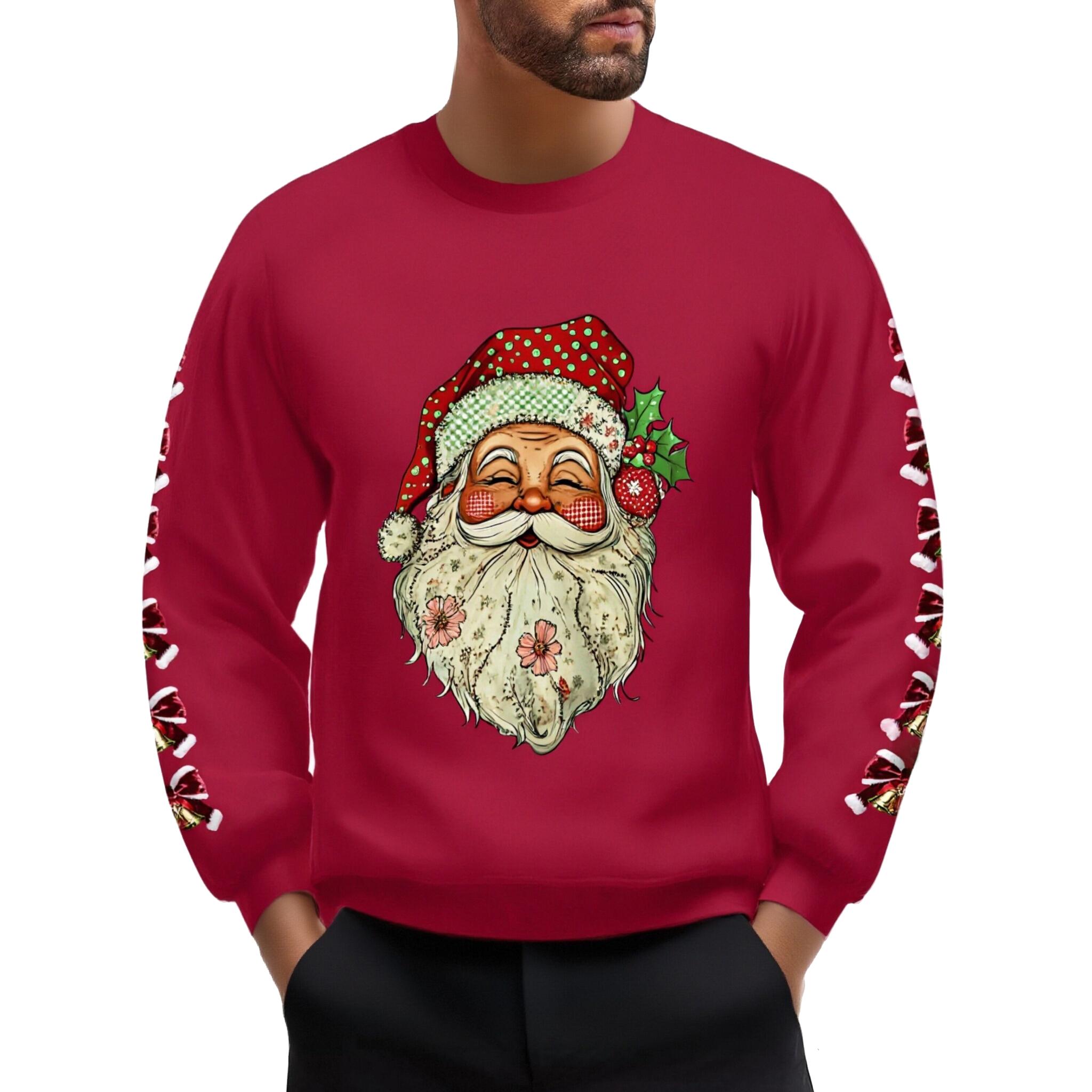 

Мужские и женские повседневные рождественские свитшоты с принтом, флисовые, толстые и теплые, с круглым вырезом XXL