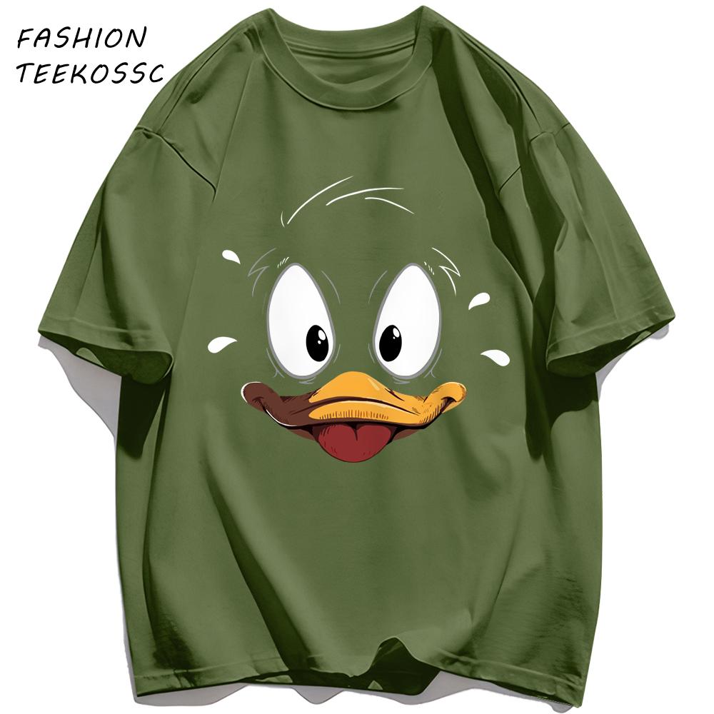 Cute Duck Is Very Nervous Print Men T Shirts Hip Hop ONeck TShirt Soft Cotton Male Sportswear Casual Comfortable Clothes