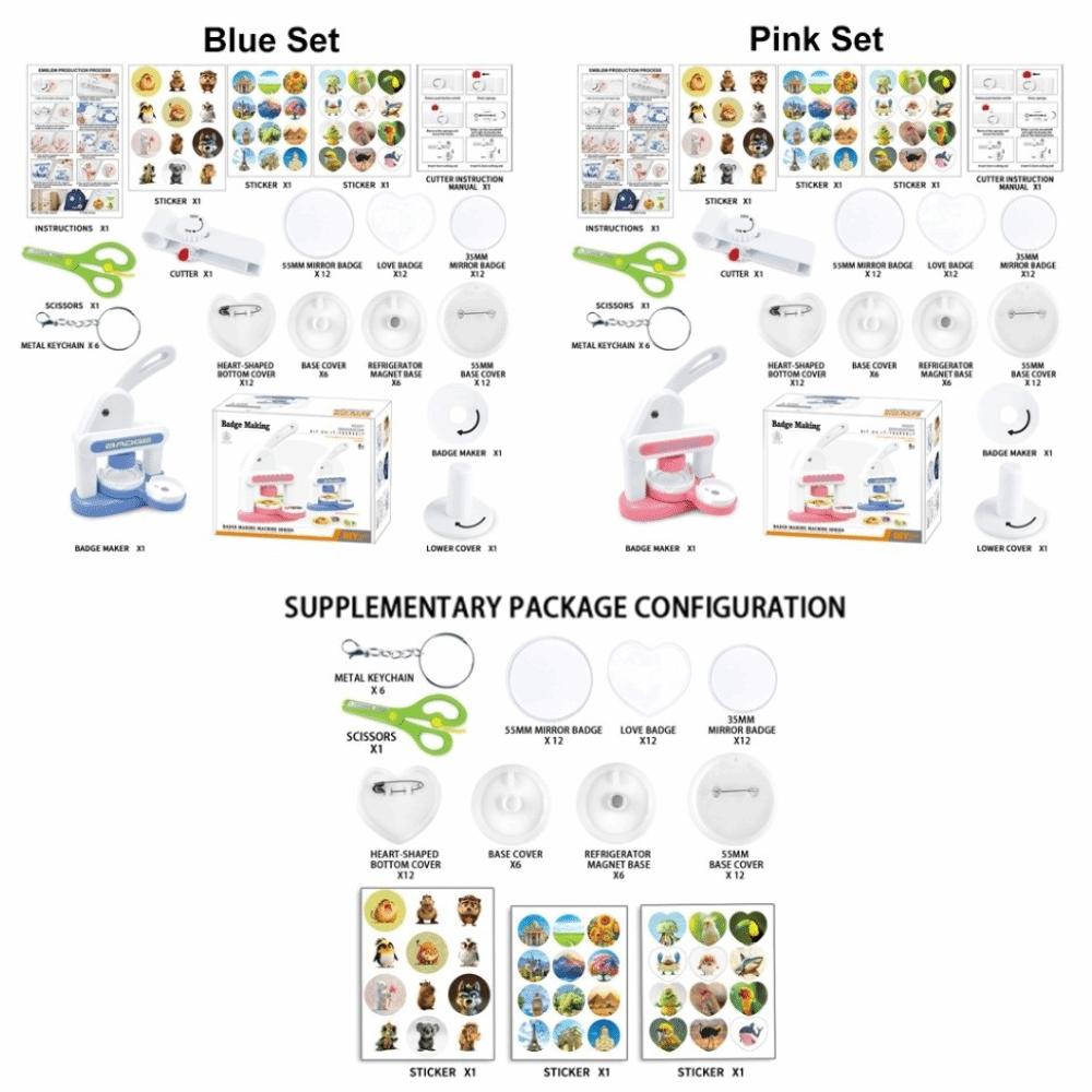 DIY Badge Button Maker 35mm 55mm Acrylic Press Art Badge Easy To Use Badge Maker Machine  Kids Gift