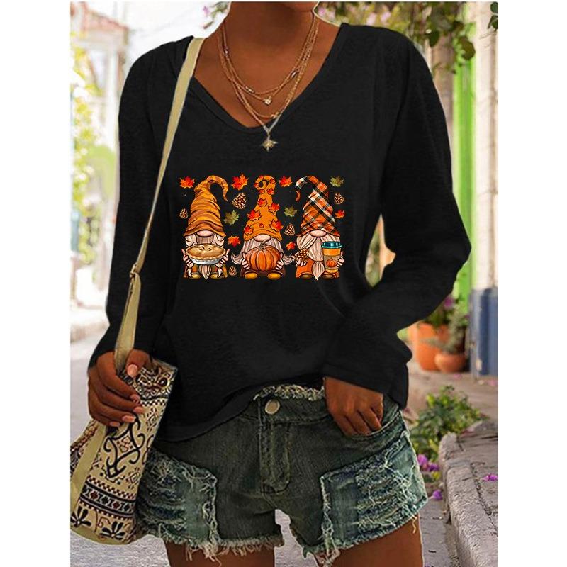 IHUASU Kadın Moda Günlük V Yaka Uzun Kollu Bluzlar & Gömlekler