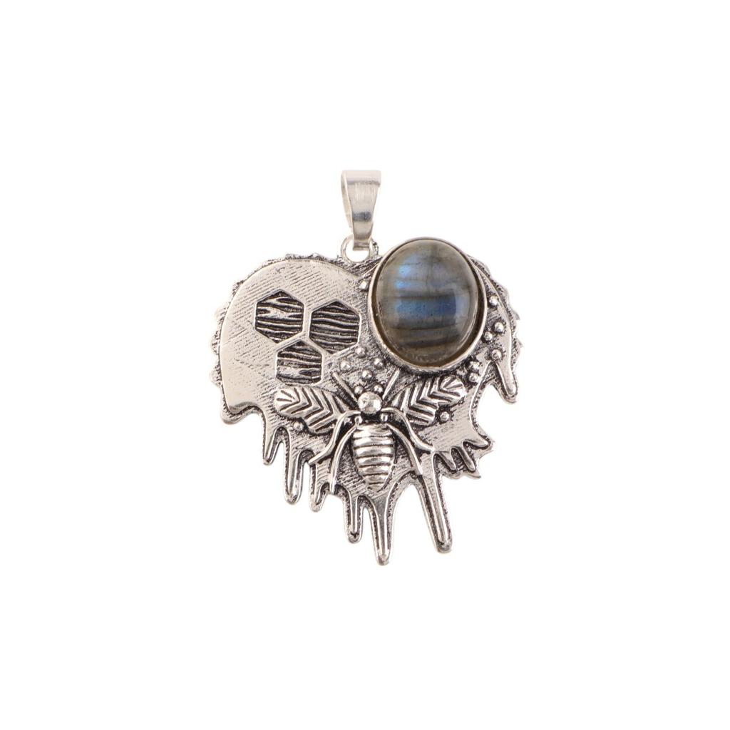 Natural Labradorite Gemstone 925 Sterling Silver Handmade Jewelry Pendant 1.49" CP-28-29