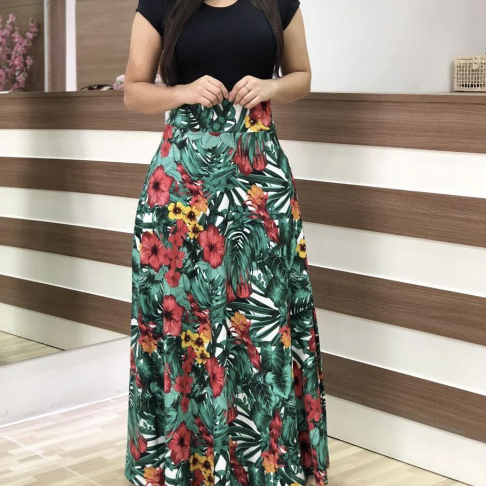 

2024 Весна и лето Новое платье с квадратным вырезом Плиссированное платье макси с цветочным принтом и цветными блоками S