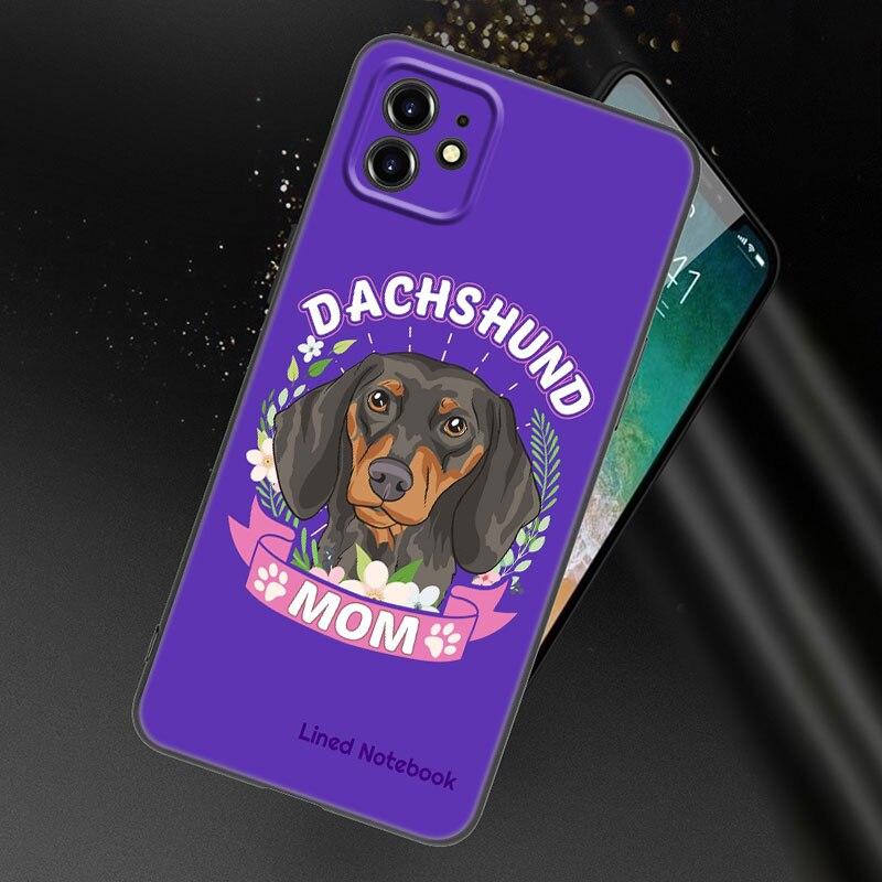 Dackel Hund Liebe Handyhülle für Apple iPhone 13 12 Mini 11 Pro XS Max XR X 8 7 6S 6 Plus SE 2022 2020 5S 5 Weiche Schwarze Hülle