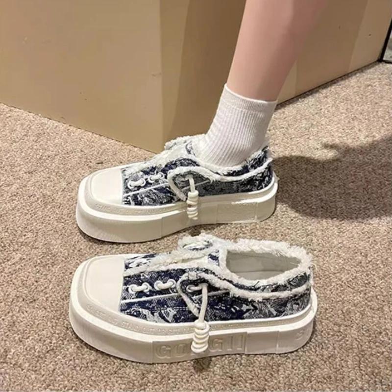 Trends 2024 Korean Canvas Shoes for Women Lace Up Woman Footwear Aesthetic Light Designer Luxury Daily Routine New In Deals A H