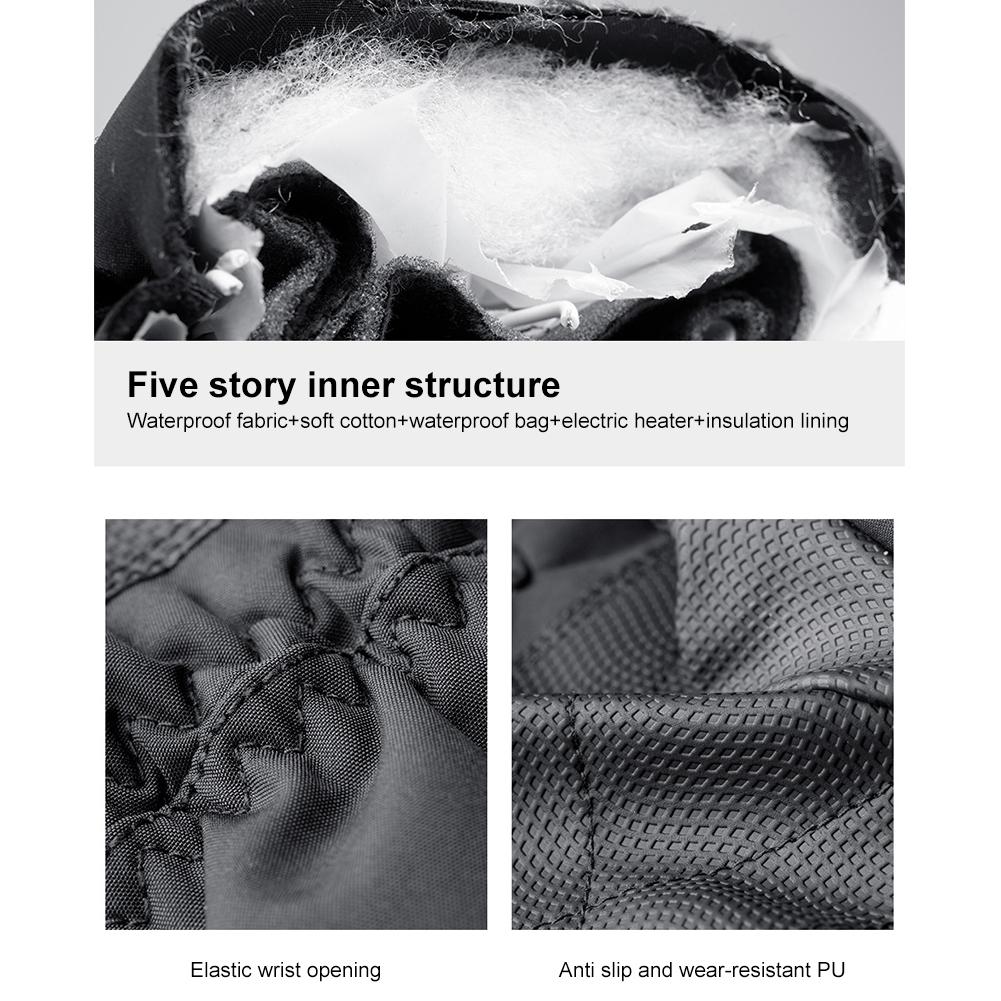 Dotykový displej Vyhřívané rukavice Napájené baterií Elektrické vyhřívané rukavice Teplé vyhřívané rukavice Odolné proti chladu 3stupňová teplota pro muže ženy
