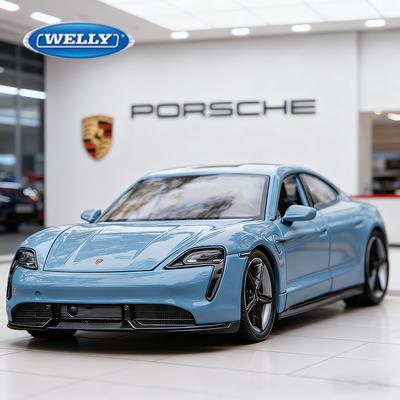 WELLY 1:24 Porsche Taycan Turbo S Leichtmetall-Autos Die-Cast & Spielzeugfahrzeuge Automodell Miniatur-Maßstabsmodell Auto Spielzeug Für Kinder