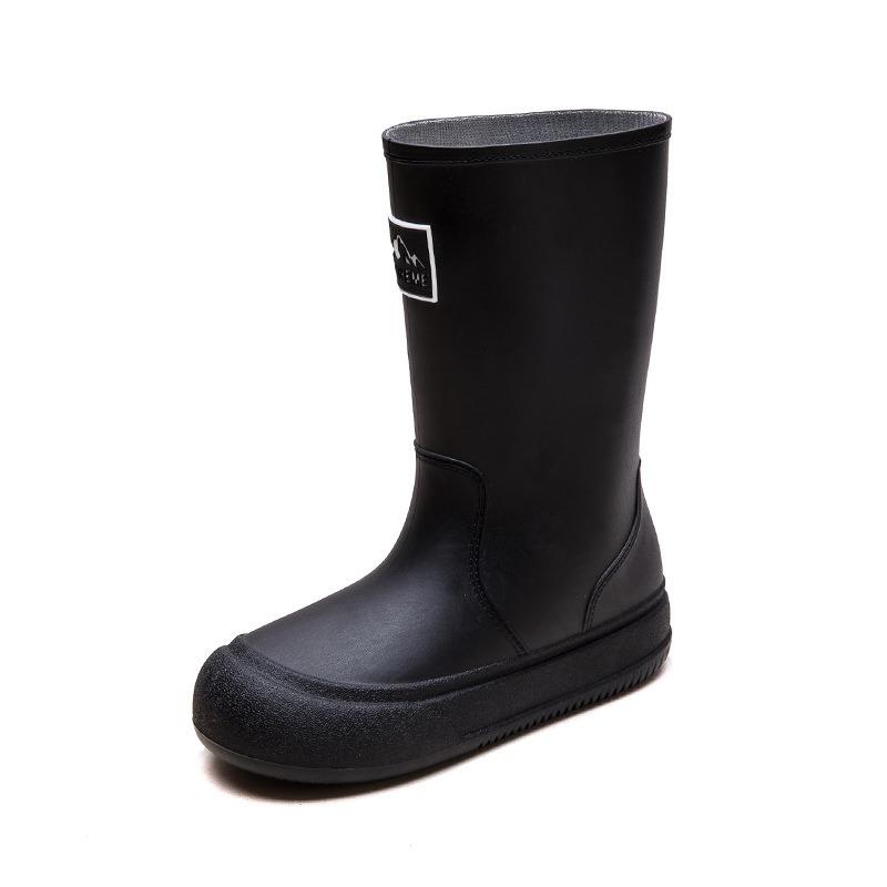 Rain Shoes Women's Velvet Rain Boots Tall Adult Waterproof Shoes Women's Fashion Work Water Boots Non-slip Kitchen Rubber Shoes