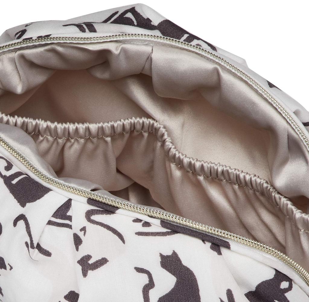 African cat pattern round pouch PWGB202553 OWHT [Gelato Pique]
