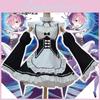 Elegantes Re:Zero Kara Hajimeru Isekai Seikatsu Zwillinge Ram/Rem Vielseitiges Cosplay-Maid-Kleid mit passendem Kopfschmuck
