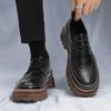 Brock Leather Shoes, New Men's Business Formal Leather Shoes, Fashionable and Versatile Retro British Style Dress Shoes