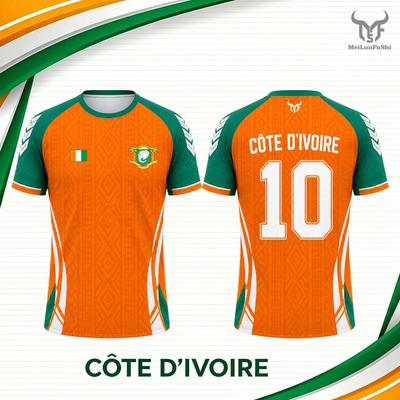 2026 New Cote D'Ivoire Flag Print Jersey T-shirt Breathable Outdoor Sports Football Tee Men's And