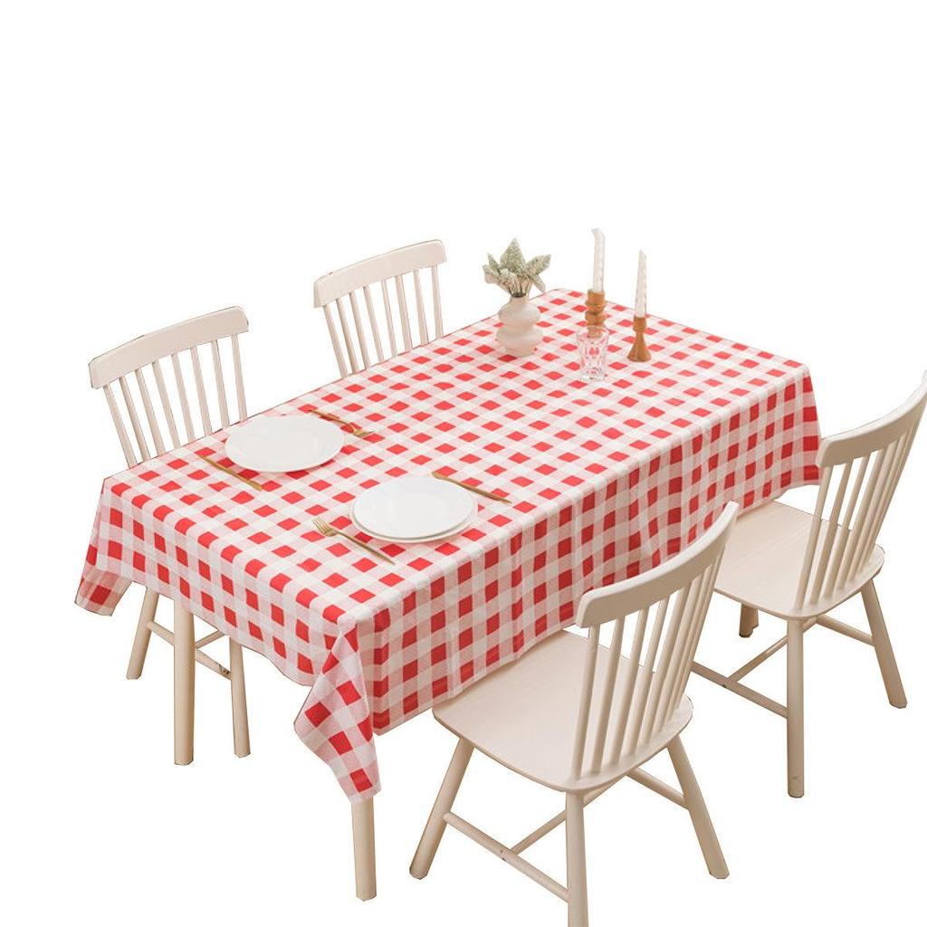 Waterproof Oil-Proof PEVA Tablecloth: No-Wash, Rectangular, Light Luxury, High-End Feel for Coffee and Dorm Tables.