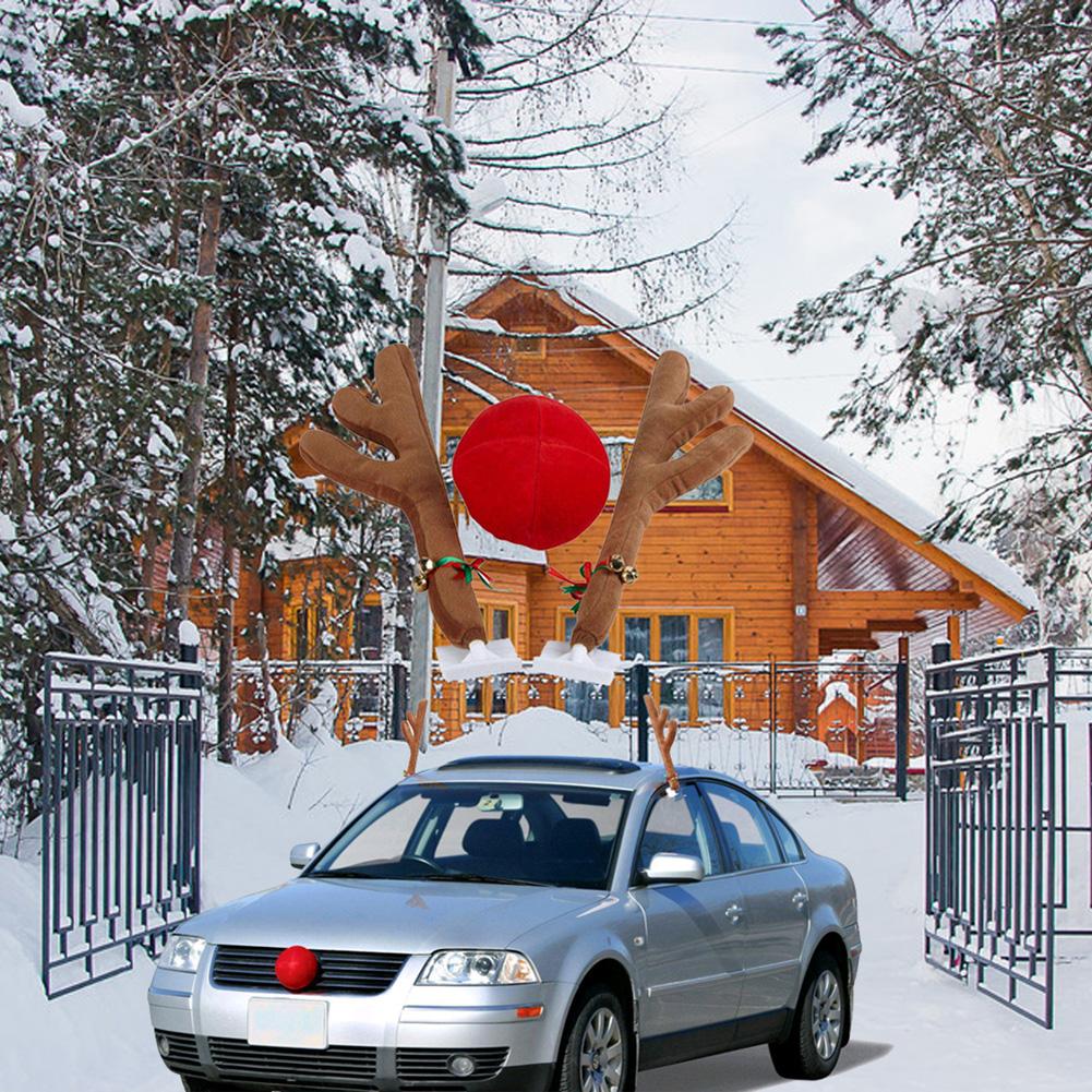 Bil Bil Renhorn Horn och Näs-set för Bilfönster Tak och Grill Ren Jul