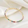 Fashionable Diamond-Encrusted Gold-Plated Bracelet with Mixed Color Cubic Zirconia for Women