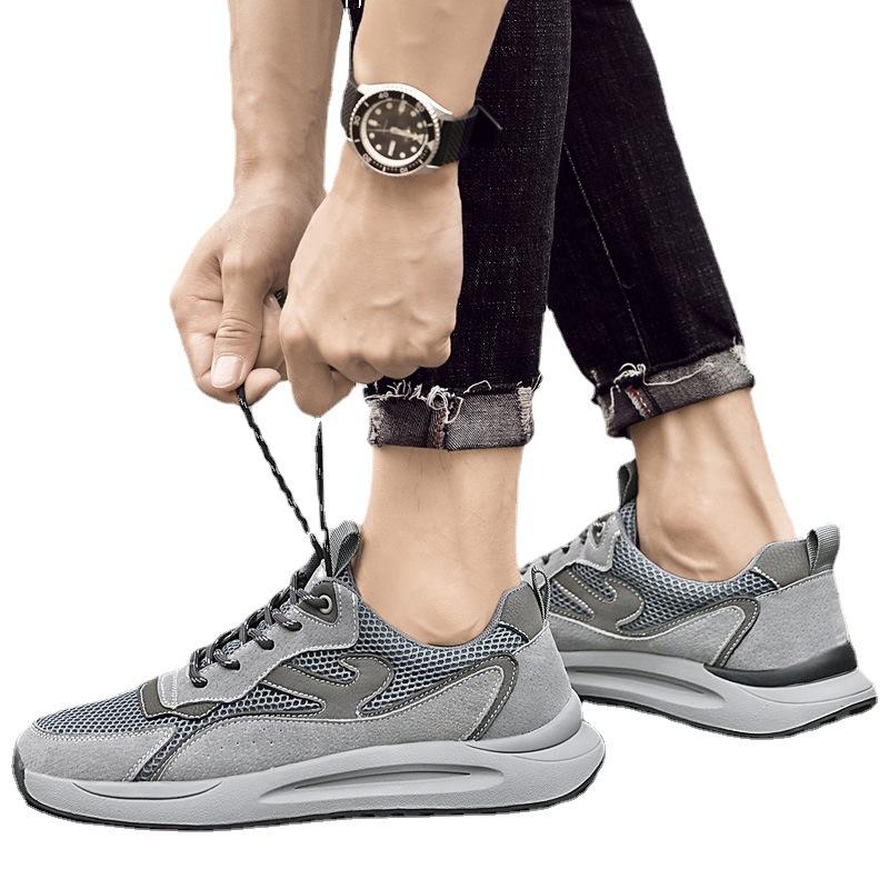 Herrenschuhe atmungsaktiv dünn weichsohlige Lauf-Sneaker Mesh-Schuhe Herren trendige Mesh-Schuhe lässige Board-Schuhe Herren
