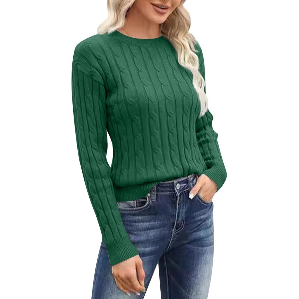 Women's Fashion Crew-neck Long-sleeved Casual Loose Pullover Sweater