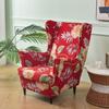 Floral Printed Wing Chair Cover Stretch Spandex Armchair Covers Nordic Removable Relax Sofa Slipcovers With Seat Cushion Covers