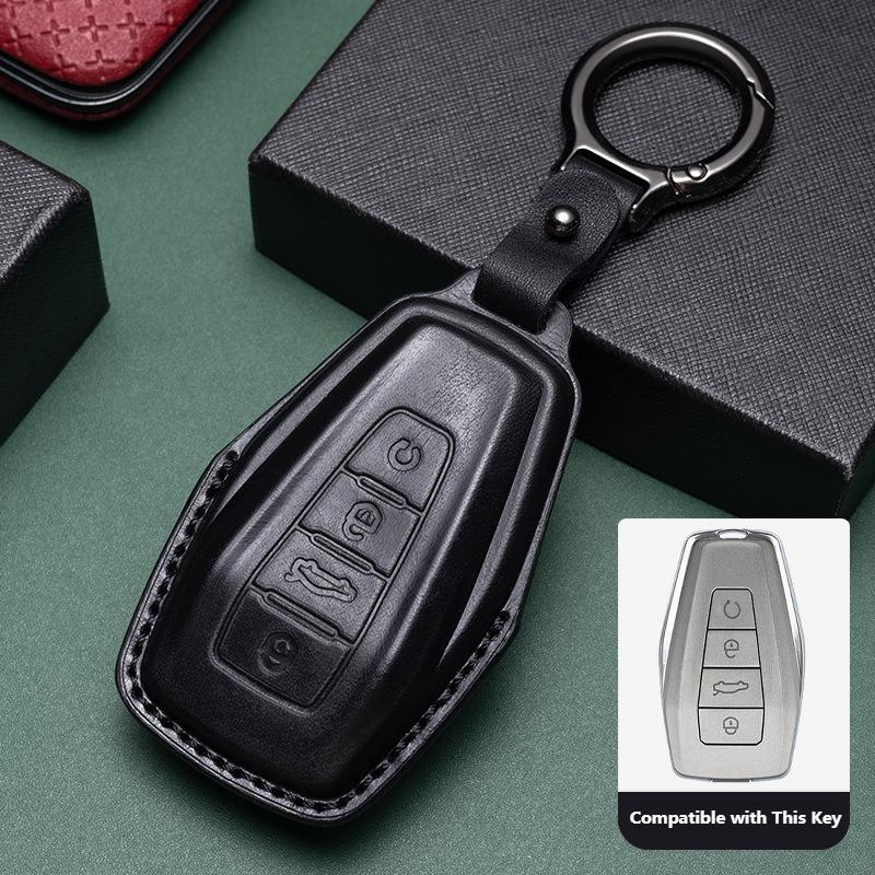 Leather Car Key Case Cover For Geely Emgrand X7 EX7 Coolray 2019 2020 Car Key Holder Shell Accessories