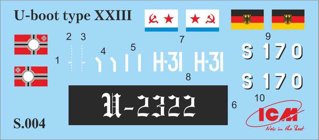 ICM 1/144 German U-Boat Type XXIII Plastic Model S004