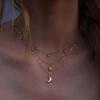 New Boho Vintage Multi Layered Crystal Pendant Necklaces for Women Luxury Gold Color Moon Cross Star Choker Chains Party Jewelry