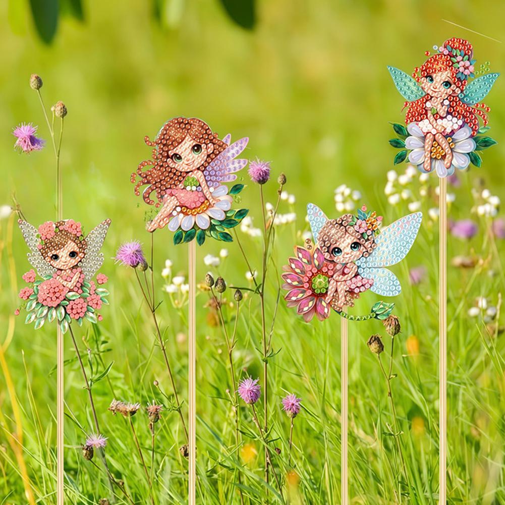 6Pcs Bee Stakes Diamond Painting Kits Animal Diamond Art Garden Decor Kits DIY Crafts Diamond Art Craft Kits for Adults