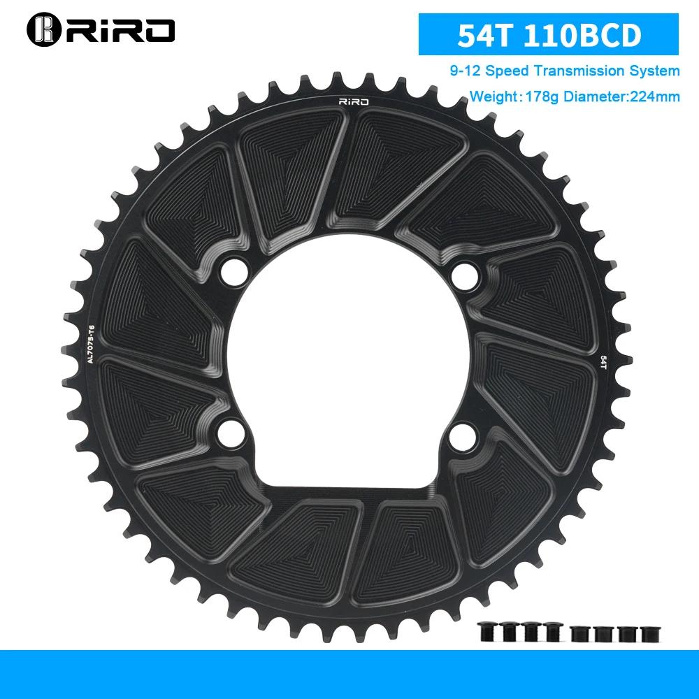 RIRO 4-Bolts 110BCD Single Chainring, 46/48/50/52/54/56/58T Road Bike Chainwheel, Compatible with Shimano 105/FC-R7000/R8000