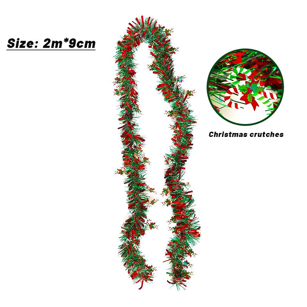 

2М ПЭТ Мишура Гирлянда Украшение Лента Рождественская Разноцветная Полоса Искусственный Шелк Рождественская Елка В помещении Дом Вечеринка Подвесное Украшение