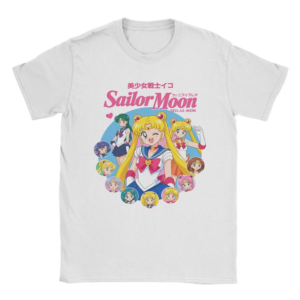 Sailors Moons Adventures T-Shirt for Men Women Vintage Cotton Tees Crewneck Short Sleeve T Shirts Summer Clothing