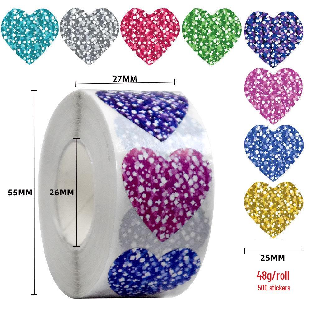 Red Heart Star Thank You Self-Adhesive Stickers - Handmade Wedding & Birthday Decoration Labels