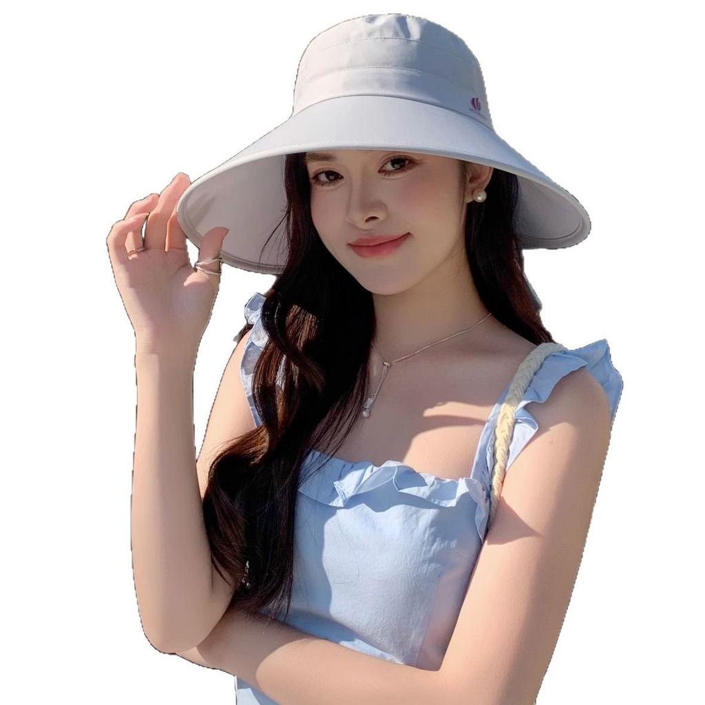 Hat sun hat sun protection UV protection face small bucket hat 2025 new outdoor wrap-around sun hat