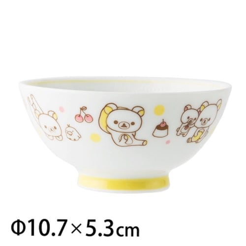 Asahi Koyo Rilakkuma Rice Bowl, White, 10.7cm Diameter X 5.3cm Height, Rice Non-Stick, Made In Japan