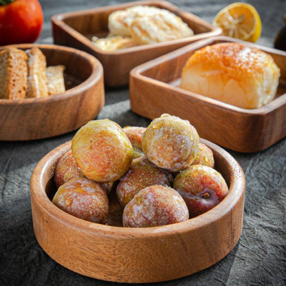 Natural Wooden Fruit Tray Japanese Style Dried Fruits Plates Stackable Tray  Restaurant