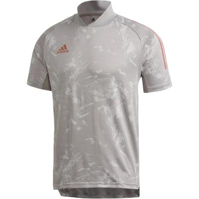 Condivo 20 Ultraining Trainings-Trikot Sportmode Gestreift Kurzarm T-Shirt Herren Oberteile Grau ED9259