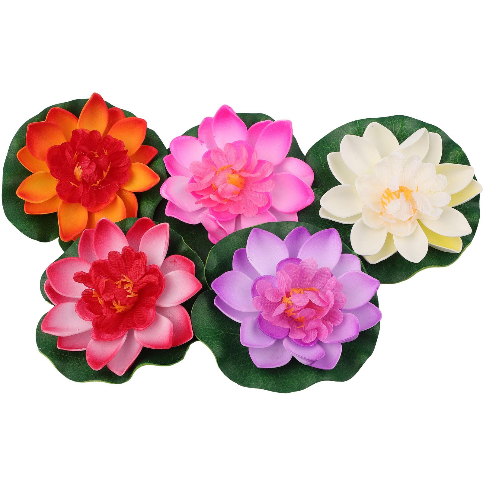 

5PCS/Set Simulation Lotus 10cm Colorful Fake Lotus Fish Tank Water Lily Petals Aquatic Plants Floating Plants Garden Pool Decor