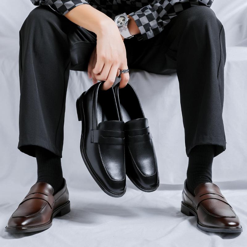 Luxury Brand Men's Loafer Shoes Leather Walking Shoes Slip-on Business Shoe Wedding Shoes Comfortable Man Breathable Drive Flat
