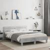 VidaXL Bed Frames with Headboard and LED, Double Bed with Slatted Base, Adult Bedroom Bed, Concrete Grey 150x200 Cm 3207542